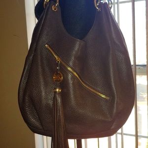 Micheal Kors dark brown leather bag